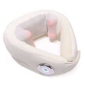Travesseiro de massagem elétrico sem fio para relaxamento, travesseiro de massagem portátil para alívio da dor no pescoço com etiqueta personalizada