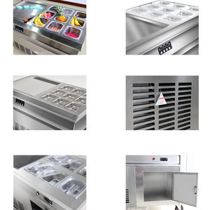 Machine à <span class=keywords><strong>glace</strong></span> frite thaïlandaise en acier inoxydable, machine à rouleaux de <span class=keywords><strong>glace</strong></span> avec plateau carré/rond et 9 bacs réfrigérés - Product Image 6