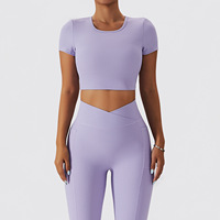 Ventes en gros de vêtements de yoga personnalisés, ensembles de yoga trois pièces, jolie entreprise de fitness
