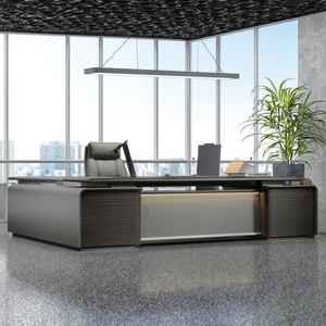 Escritorio <span class=keywords><strong>de</strong></span> Oficina Extensible <span class=keywords><strong>de</strong></span> Madera, Moderno y Minimalista, con Cajones <span class=keywords><strong>de</strong></span> Almacenamiento, <span class=keywords><strong>de</strong></span> Alta Calidad, para Gerentes/Abogados/Directores Ejecutivos - Product Image 4