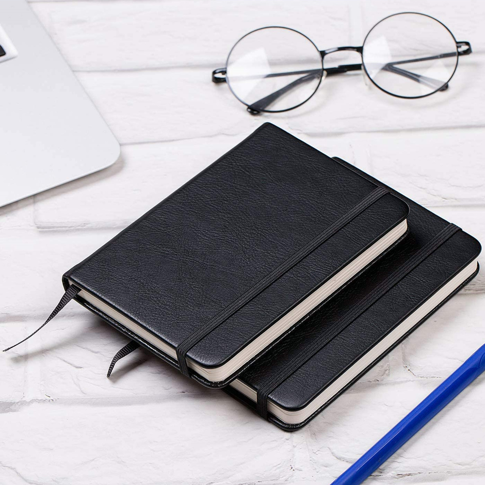 优质厚纸质期刊人造皮革经典书写规则口袋笔记本