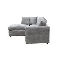 Ensemble de Canapés Turcs Moderne en Tissu Gris en Forme de L