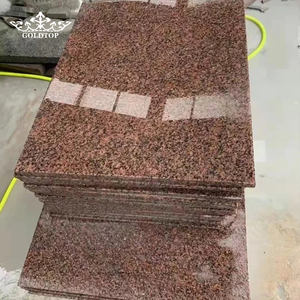 Baldosas de Granito Rojo Pulido Goldtop, Tamaño Regular 30x30cm, para Fachadas de Edificios Interiores y Exteriores, Gran Venta - Product Image 2