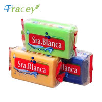Savon à lessive ultra-bon marché en gros, en vrac, en boîte entière, personnalisé, 250g, 300g, 500g, bleu transparent