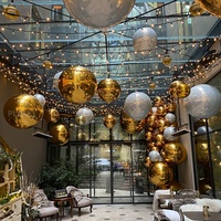 Miroir sphérique géant sur mesure, boule décorative argentée, boule de miroir gonflable argentée pour la décoration