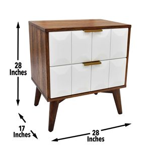 DB Ginny Modern Nightstand Foldable Dark Brown Solid <b>Wood</b> Bedroom Furniture Accent Style with Panel <b>Wood</b> for <b>Bedside</b> <b>Cabinet</b> Use - Product Image 3