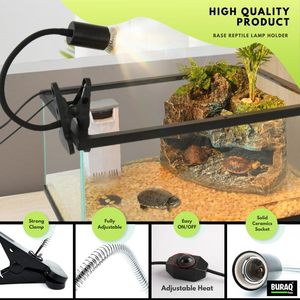 Lampe chauffante pour reptiles de qualité supérieure UVA UVB avec support réglable, lumière de basking à spectre complet pour tortues, lézards, caméléons - Product Image 6