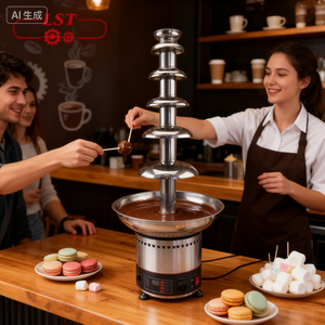 Lst Mới Tùy Chỉnh Thương Mại Sô Cô La Đài Phun Nước Fondue Thác Máy 5/6/7 Tiers Hot Dispenser Máy Cho Sô Cô La - Product Image 2