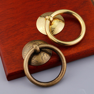 Chinese Antique Brass Handles Pulls Wooden Box <strong>Chest</strong> Pull Rings Classic Cabinet Medicine Cabinet <strong>Drawer</strong> <strong>Knobs</strong> - Product Image 4