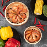 Panier vapeur rond en bambou à 2 niveaux de 21 cm, capacité 4L, compatible gaz et induction, avec couvercle en bambou, pour Bao Buns, Dim Sum, légumes