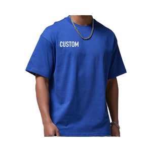 T-shirt de sport pour homme en coton uni, tricoté, à séchage rapide, respirant, avec logo personnalisé, col rond, coupe classique, décontracté, imprimé, broderie, vierge - Product Image 4