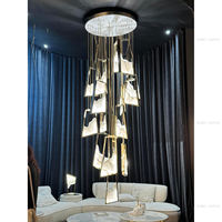 Lustre en marbre moderne de luxe pour la maison Lampe non standard Hôtel Bar Villa Escalier Salon Combinaison Plafond facile