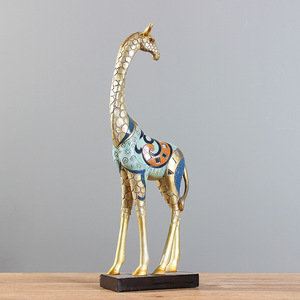 Sculpture d'animal <span class=keywords><strong>girafe</strong></span> en résine, artisanat en résine Art Déco, ornements de table créatifs en forme de cerf, décoration intérieure, cadeaux - Product Image 5