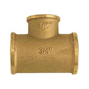 ข้อต่อตัวทีรูปตัวทีทำจากทองเหลืองสีเหลือง1 "x 3/4" x 1 "x 1" bspp/npt Thread 50มม. กาวกลึงอัลลอย/ทองแดง/พลาสติก - Product Image 1