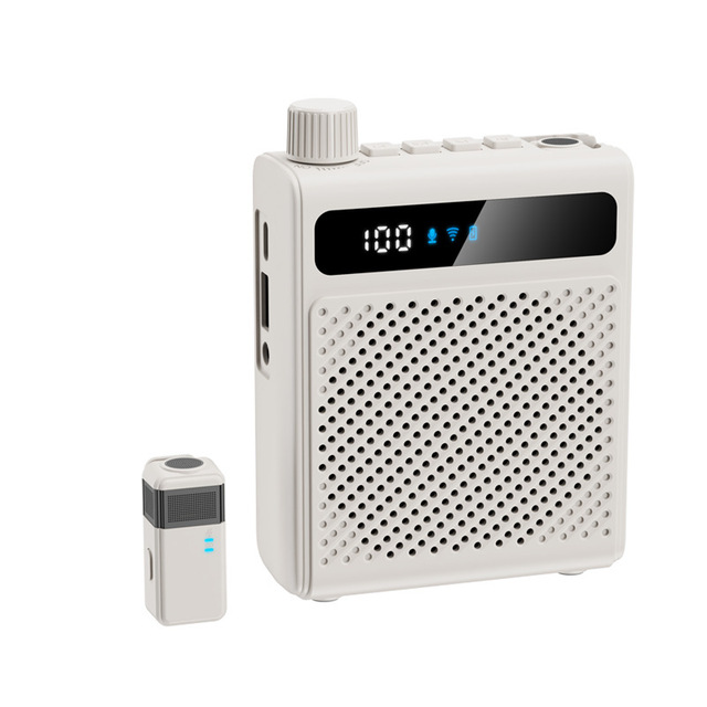 Mini Clip-on Microphone and Anti-Howling Wireless Voice Amplifier Speaker for Teachers Tour Guides and Outdoor Coaching