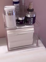 Meilleur prix acrylique serviette conteneur boîte mural maquillage organisateur tiroir propre peau visage serviette stockage