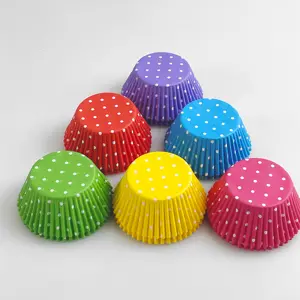 Revestimientos coloridos para cupcakes, Material de papel a prueba de grasa, revestimientos de Mini vasos de papel, paquete de 6 CM, 100 Uds.