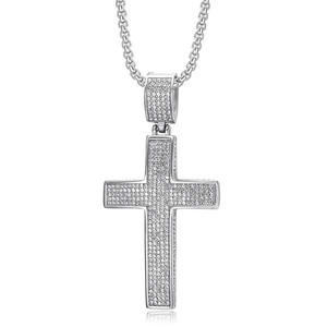 Croix Catholique Religieux Incrusté Zircon 316 Acier Inoxydable 18K Pvd Plaqué Or Fine Jewelry Pendentif Colliers pour Femmes Hommes 2024 - Product Image 3