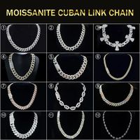 Collar de eslabones cubanos estilo Hip Hop con moissanita VVS talla baguette, chapado en oro rosa, plata 925, y pulsera cubana. Joyería fina para hombre.