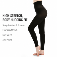 Velsatis Collants pour femmes 300D épais et opaques, taille haute élastique, anti-accroc, effet push-up et sculptant, coupe ajustée, sans pieds