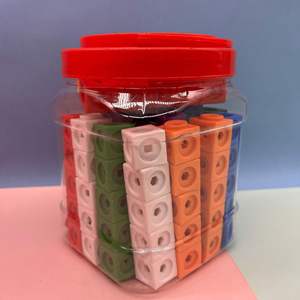 Briques de construction éducatives en plastique pour l'apprentissage précoce des mathématiques, cubes de comptage arc-en-ciel à assembler - Product Image 2