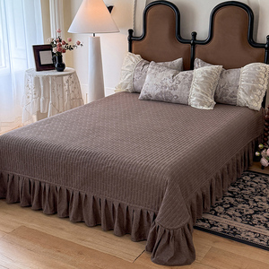 Ensemble de draps de lit en dentelle à double couche de style rétro français, housse de couette saisonnière antique répétée - Product Image 4