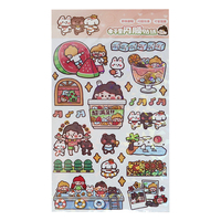 Kawaii Dekorative DIY-Handbuch-Aufkleber, Gestanzte Sticker mit Starker Haftung, UV-Bedruckt auf Washi-Papier für Schreibwaren und Tagebuch-Dekoration