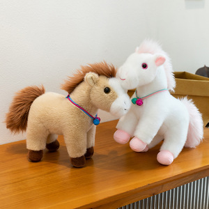 Adorable figurine de poney réaliste en peluche super douce, jouet en peluche pour anniversaire, avec doublure en maille et rembourrage en coton PP - Product Image 4
