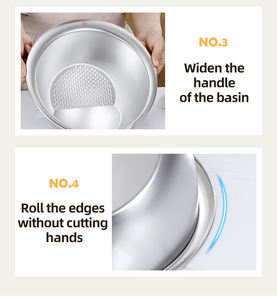 Ensemble de passoires multifonctionnelles en acier inoxydable 0.6 de 304mm pour aliments sur pied, riz, légumes et fruits. - Product Image 6