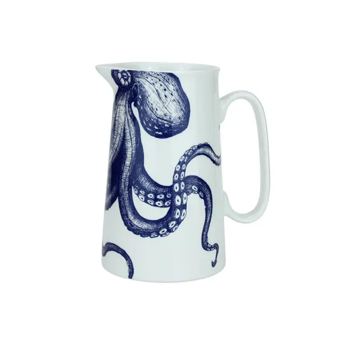 Hand Painted Ceramic Octopus Milk Jug or Juice Jug