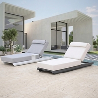 Muebles de contrato de lujo, tumbona de aluminio para exteriores, tumbona con cojín impermeable, salón de sol, jardín, Hotel, piscina, Spa, tumbona
