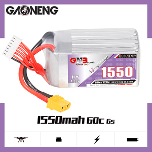 GAONENG GNB 1550MAH 22.8V HV 6S 60C 120C HV XT60 LiPo แบตเตอรี่ซอฟท์แพ็คระยะไกลฟรีสไตล์ FPV LiHV แรงดันไฟฟ้าสูง - Product Image 2