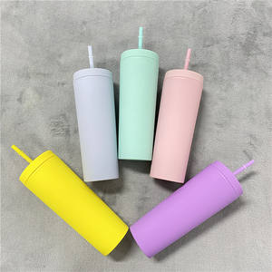 Commercio all'ingrosso Regalo Personalizzato Riutilizzabile skinny tumbler con Cannucce 19 once 20 once opaco Colorato Pastello Tumbler per il Caffè di <span class=keywords><strong>Acqua</strong></span> - Product Image 5