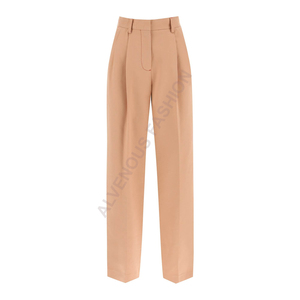 Pantalon en sergé tissé respirant taille mi-haute pour femme, 100 % coton, collection printemps, vente en gros, conception de logo personnalisée, approvisionnement en vrac, prêt à l'exportation - Product Image 6