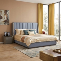 Ensemble de chambre à coucher en bois rembourré au design européen moderne et luxueux, lit double, meubles pour la maison