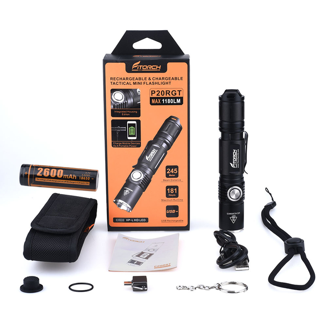 Mini LED Integrated Housing USB Rechargeable Tactical Flashlight LED Torch Flashlight