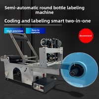 Machine d'étiquetage de bouteilles rondes semi-automatique électrique avec applicateur d'étiquettes rotatif motorisé pour les bouteilles de boissons et de cosmétiques