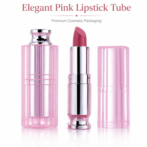 ลิปสติกสีชมพูหรูหราแบบ Private Label พร้อมโลโก้สั่งทำ บรรจุในหลอดทรงนาฬิกาทรายสีเงิน เนื้อแมทกำมะหยี่ ผลิตภัณฑ์วีแกน รับผลิตแบบ OEM - Product Image 1