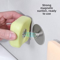 Porte-savon magnétique sans perçage en acier inoxydable 304 avec ventouse pour salle de bain et toilettes, pour drainage optimal