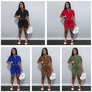 Stil 2022 Damen jacke Set Shorts Kurzarm gespleißt Faden Baseball anzug zweiteilig Set Frauen