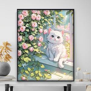 <span class=keywords><strong>Peinture</strong></span> à l'huile numérique DIY <span class=keywords><strong>Peinture</strong></span> décorative de fleurs, chats et pandas de haute qualité - Product Image 3
