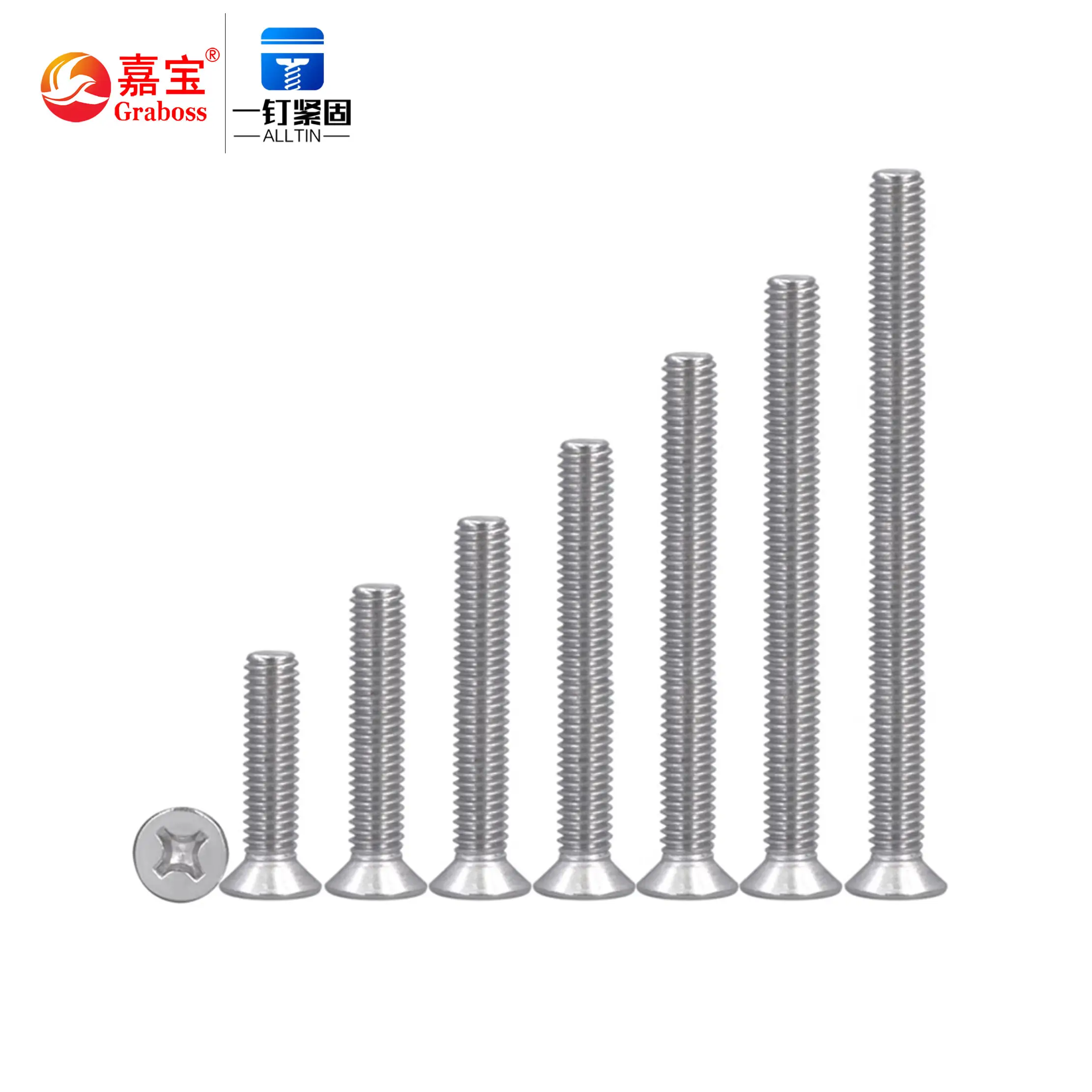 Manufacturers of 304 stainless steel extended switch socket panel screw countersunk head screw M2 M3 M4 M5 M6