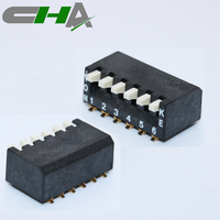 Interruptores DIP de la Serie CHA EPM con Paso de 2.54 mm, Color Negro, Interruptor DIP SMT