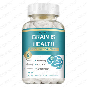 Ldj OEM TK อาหารเสริมเพื่อสุขภาพสมอง30แคปซูลวิตามิน B6โฟเลต B12 phosphatidylserine รองรับ cognitic Memory Focus