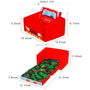2022新设计二合一儿童玩泡沫沙发创意变形迷你沙发安全微麂皮布艺沙发椅婴儿沙发