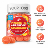 Gummies Probiotiques et Prébiotiques OEM Saveur Pêche – Complément Alimentaire Quotidien en Fibres – Marque Privée, Formule Personnalisée, Vente en Gros Usine