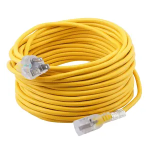 SJTW-cable de extensión de 3 clavijas para exteriores, cable de extensión de 3 clavijas, resistente, para uso comercial, 12/3