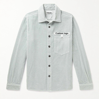 Jaket Overshirt Pria Warna Kustom Terlaris Lengan Panjang 100% Katun Kemeja Kasual Korduroi