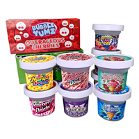 Pot en plastique refermable de 3,5 g 100 ml pour emballage de crème glacée, snacks, biscuits, herbes sèches, fleurs, bonbons gélifiés avec autocollant à effet holographique