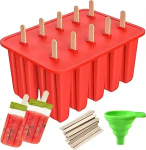 10 cavités plateau de Popsicle personnalisé moule à Popsicle en Silicone pour crème glacée moule de congélateur de crème glacée en Silicone